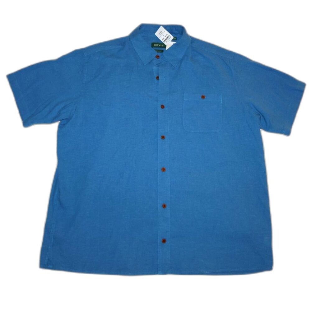 NWT Orvis Men's Blue Button Down XL $90